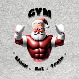 Santa Claus training in the gym T-Shirt